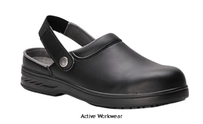 Clean Room Medical Microfibre Safety Clog SB Steel Toe Cap Vegan Friendly - FW82 Shoes Active-Workwear  This lightweight microfibre safety clog style  shoe offers superb close fit and comfort in a clog design with a detachable back strap.. CE certified Protective steel toecap Anti-static footwear Energy Absorbing Seat Region Water resistant upper to prevent water penetration SRC -Lightweight and comfortable