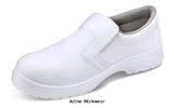 Vegan microfibre slip on safety shoe white s2 hospitality - cf832 shoes