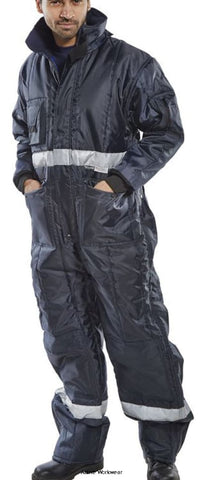 Click Coldstar Freezer Insulated Coveralls With Kneepad Pockets Ccfc Boilersuits & Onepieces Active-Workwear Robust Oxford nylon outer fabric , 3M Thinsulate lining , Knee pad pouch pockets , 3 patch pockets , Heavy duty zip & fly front  Reflective body band  Reflective leg bands 