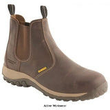 Dewalt radial safety dealer boots with steel toe & midsole sbp - brown nubuck