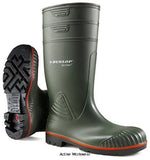 Green Dunlop Acifort Heavy Duty Full Safety Wellington steel toe and midsole A442631 Wellingtons Active-Workwear The Acifort Heavy Duty Full Safety Wellington boot now features a dark green shaft, black outer sole with a third, red intermediate layer (NEW) for immediate safety recognition. The boot is certified according to the most recent European standards. A practical and durable work boot for farm work. Excellent resistance to various liquids and materials and a good life span. Ideal for less intensive 