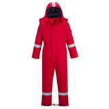 Flame retardant Anti-Static Insulated Heavyweight FRAS Hi Vis Winter Coverall-FR53 Boilersuits & Onepieces This Winter FR Coverall is perfect for the demands of the offshore industry. Constructed with the same outer fabric as the FR50 and combined with a layer of insulation and FR cotton lining for extra warmth. Meeting all the required standards, features include triple stitched seams, concealed 2-way front brass zip and two front slant chest pockets