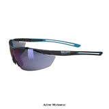 Hellberg argon smoke blue safety glasses with anti-fog and anti-scratch features