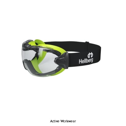 Hellberg neon plus enhanced light coating safety goggles with anti-fog and anti-scratch protection