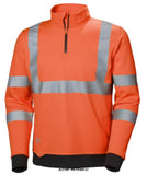 Orange Helly Hansen Addvis Stretch Hi Vis Half Zip Sweatshirt-79096 Workwear Hoodies & Sweatshirts Helly Hansen Active-Workwear Addvis Half Zip Sweater combines soft fabrics and stretch reflective to ensure maximum comfort. Hi Vis certification ensures you are safe and visible while working. Features, 4-way stretch fabric, EN ISO 20471:2013 Class 3:
