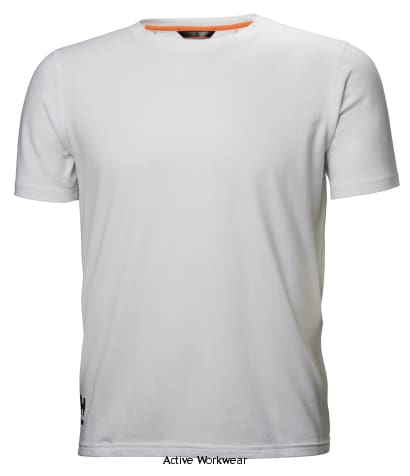 White Tee Helly Hansen HH Workwear Chelsea Evolution Tee Shirt - 79198 Shirts Polos & T-Shirts Active-Workwear  Helly Hansen HH Workwear Chelsea Evolution Tee Shirt - 79198 Gear up with our Chelsea Evo tee. The combination of super soft cotton and polyester creates ultimate comfort. The 5% stretch material increases the exceptional comfort without limits.MaterialMain fabric: 57% Cotton, 38% Polyester, 5% Elastane - 160 g/m² 