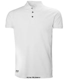 White Helly Hansen Manchester Cotton Work Classic Polo Shirt-79167 Shirts Polos & T-Shirts Helly Hansen Active-Workwear The Manchester Polo gets the job done. Part of  the Helly Hansen workwear core collection with focus on good fit and quality fabrics Side seams, Ribbed collar, Buttoned front placket, Extra button included Main fabric: 100% Cotton, 190 g/m²