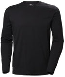 Black tee Helly Hansen Manchester Long sleeve Tee shirt 79169 Shirts Polos & T-Shirts Helly Hansen Active-Workwear The Manchester Long sleeve T Shirt gets the job done. Part of the Helly Hansen core collection of workwear with focus on good fit and quality fabrics. Features Side seams, Ribbed collar, Composition Main fabric: 100% Cotton, 150 g/m²