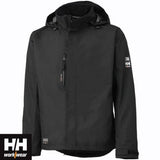 Black Helly Hansen Waterproof Lightweight Manchester (Haag) Shell Jacket-71043 Workwear Jackets & Fleeces Helly Hansen Classic waterproof and breathable Helly Tech shell jacket with zip-in option for all-year use. Fits with a lot of our insulation products - both in fleece and Primaloft.
