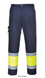 Hi-vis 2 tone combat trousers en20471 class 1 portwest e049 hi vis trousers portwest active-workwear