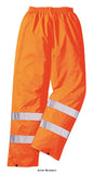 Hi-Vis Basic Waterproof Lightweight Rain Over trousers Portwest Like the Hi-Vis Rain Jacket H440 our Hi-Vis Rain Trousers are lightweight and extremely practical. They can be layered over the wearers own trousers for complete waterproof protection. 