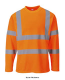 Hi Vis Comfort cotton Tee Shirt Long Sleeves RIS 3279 Portwest S278 Hi Vis Tops Active-Workwear Portwest innovative Cotton Comfort fabric is used for this long sleeved Tee Shirt. Practical and comfortable with the added benefit of full arm protection. Features Moisture wicking fabric helping to keep the body warm, cool and dry Reflective tape for increased visibility 35 UPF rated fabric to block 97% of UV rays Crew neck Taped neck seam for extra comfort Designed with a comfort fit Certified to EN ISO 20471 