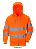 Orange Hi-Vis Full Zip Front Hoody Hooded Sweatshirt Hoodie (RIS 3279) Portwest B305 Hi Vis Tops Active-Workwear For extra ease and versatility why not choose the Portwest B305 zipped hoodie. The ultimate package of practicality strength and style. Knitted fabric with brushed backing Reflective tape for increased visibility 50+ UPF rated fabric to block 98% of UV rays Side access pockets Front zip opening for easy access Hood for added protection