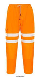 Orange Hi Vis Jogging Bottoms Pants Rail Spec (joggers) Class 2- RIS 3279 Portwest RT48 Hi Vis Trousers Active-Workwear Stylish and functional, these Portwest high visibility rail track jogging pants feature a fully elasticated waist with drawstring adjustment for maximum comfort and visibility. Roomy thigh pocket and reinforced waterproof knee patches give extra functionality to the wearer