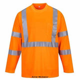 Portwest Hi-Vis Long Sleeved T-Shirt with pocket RIS 3279- S191 - Hi Vis Tops - Portwest
