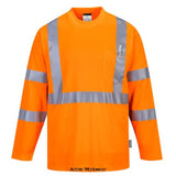 Hi-vis long sleeved t-shirt with pocket ris 3279 portwest s191 hi vis tops active-workwear