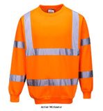 Hi Vis Sweatshirt Jumper (RIS-3279-TOM) Portwest B303 Hi Vis Tops Active-Workwear The Portwest Hi Vis B303 sweatshirt is ideal when itâ€™s too cool for a T-shirt but not cold enough for a jacket. Offering exceptional comfort, the fit is roomy and the fabric is soft to touch. Available in yellow, red and rail specification orange (RIS-3279-TOM). Features Knitted fabric with brushed backing Reflective tape for increased visibility 50+ UPF rated fabric to block 98% of UV rays