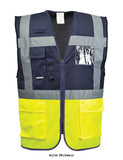 Hi vis two tone contrast paris executive zipped and pockets vest - c276 hi vis tops active-workwear