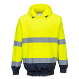 Yellow Hi Viz Two-Tone Hoody hooded Sweatshirt Ris 3279 Portwest B316 Hi Vis Tops Active-Workwear The B316 Two Tone hoody Hooded Sweatshirt is ideal for multiple working environments. The durable fabric features a brushed back for extra warmth and comfort. Features include generous pockets, an adjustable hood and a stylish two tone design for minimising dirt and stains. Features Knitted fabric with brushed backing Reflective tape for increased visibility 