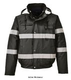 Iona lite waterproof hi viz bomber jacket portwest security - s434 hi vis jackets active-workwear