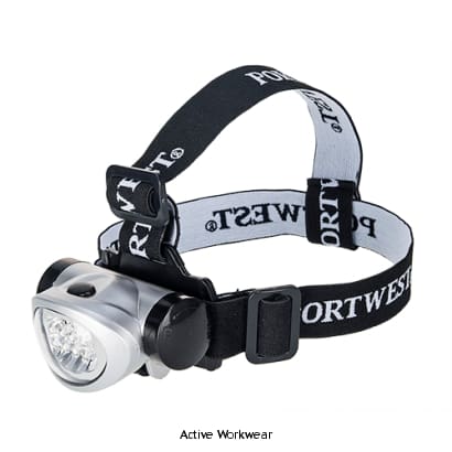 LED Tilting Head Light Torch 40 Lumens Portwest - PA50 Accessories Belts Kneepads etc Active-Workwear Head Light with tilt control so you can aim the light where it is needed most. Ideal for keeping your hands free for work. New and improved brightness now with 8 LEDs. The ideal utility head light.