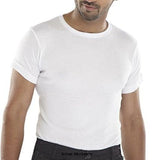 White Lightweight Thermal Vest Short Sleeved -Beeswift Thvss Underwear & Thermals Active-Workwear Short Sleeved Thermal vest, Perfect for outdoors or cold environments this base layer provides the wearer an additional source of warmth, while still allowing the body to breath and enabling a full range of movement. A comfortable fit that is close to the body and virtually unnoticeable under everyday work clothing.