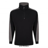 Black Grey Orn Avocet Contrast 1/4 Zip Sweatshirt Uniform Jumper-1288 Hoodies & Sweatshirts ORN Active-Workwear Offering a modern look with reflective detail, this 1/4 zip sweatshirt is stylish and warm. An ideal option for both the workplace and wearing out. High quality premium weight quarter zip sweatshirt Elasticated cuffs and waistband Brushed fleece inner for superior comfort Half moon yoke at neck Sporty multi-colour design with Hi-Vis piping along the shoulders Matching contrast side panels