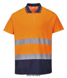Portwest 2-Tone Hi Viz Cotton Comfort Polo shirt RIS 3279- S174 Hi Vis Tops Active-Workwear