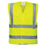 Yellow Portwest basic Hi-Vis Vest 2 Band and Brace Vest (pack of 10 of a size) - C470 Hi Vis Tops Active-Workwear The best selling C470 High Visibility Vest with classic reflective tape configuration will ensure you are seen. Available in all three EN ISO 20471 conforming colours. Sizes: Small/Medium, Large/extra Large, XXL/3XL, 4XL/5XL Pack of 10 of a size 