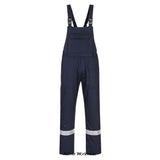 Portwest Bizweld Flame Retardant Iona Bib & Brace-BZ17 Boilersuits & Onepieces PortWest Active Workwear Offering complete lower body and chest protection, the Bizweld Bib and Brace has been designed with the safety and protection of the wearer in mind. It has been constructed with a large chest flap pocket in the front for carrying tools or personal belongings and also boasts two side pockets, a back hip pocket with flap, a rule pocket and reflective tape at leg ends. The adjustable elasticated straps 