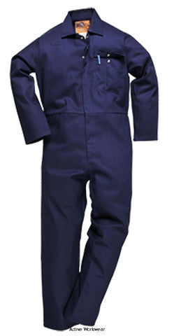 Navy Portwest CE Safe Welder Boiler suit Coverall Flame Retardant - C030 Boiler suits & Onepieces Active-Workwear Offering complete protection all day long and fantastic value for money, the Safe-Welder Coverall from Portwest is a great choice for welders and industrial workers who are exposed to heat. The side elastic gives the wearer a more comfortable fit and multiple pockets keep tools and personal belongings safe. CE-CAT III Guaranteed flame resistance for life of garment Protection against radiant