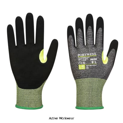 Portwest cs vhr15 nitrile foam cut resistant glove level e safety glove-a650