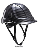 Portwest endurance carbon look vented safety helmet with 4-point chin strap - pc55