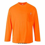 Portwest Enhanced Day-Vis Pocket Long Sleeve Tee Shirt - S579 - Shirts Polos & T-Shirts - Portwest
