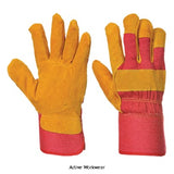 Portwest fleece lined leather rigger glove - pack of 12) - a225 workwear gloves active-workwear