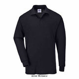 Black Portwest Genoa Long Sleeved Polo Shirt - B212 Shirts Polos & T-Shirts Active-Workwear  This stylish and practical long sleeved polo shirt offers full upper body comfort for casual wear. Classic features include a rib knitted collar and cuffs, a three button placket and matching buttons. A heavyweight polyester cotton mix ensures garment durability.