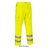 Portwest hi-vis combat work trousers with kneepad pockets - e046
