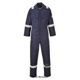 Bkue Portwest Inherent Flame retardant Anti Static FRAS Modaflame Hi Vis Coverall - MX28 Boiler suits & Onepieces Active-Workwear  The fibres used in this fabric include 60% Modacrylic, an inherently flame retardant fibre that does not combust, the fibres are difficult to ignite and will self-extinguish, providing natural flame retardancy without the need for an FR chemical treatment in the textile process.