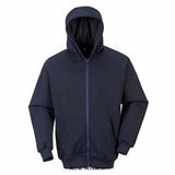 Portwest Inherent Flame Retardant Arc Anti Static Zip Front Hoody Hooded Sweatshirt -FR81 Fire Retardant FR81 is inherently flame resistant, the fibres used in the garment are naturally flame resistant and this will not fade with washing. This comfortable hooded sweatshirt offers protection against electric arc. The handy pouch pockets at the front of the garment provide hand warming and ample storage. Inherent flame resistant qualities will not diminish with washing.
