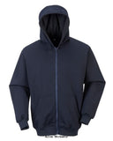 Portwest Inherent Flame Retardant Arc Anti Static Zip Front Hoody Hooded Sweatshirt -FR81 Fire Retardant FR81 is inherently flame resistant, the fibres used in the garment are naturally flame resistant and this will not fade with washing. This comfortable hooded sweatshirt offers protection against electric arc. The handy pouch pockets at the front of the garment provide hand warming and ample storage. Inherent flame resistant qualities will not diminish with washing. 