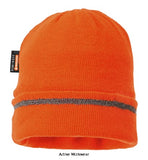 Portwest Knitted insulated beanie Hat Reflective Trim - B023 - Accessories Belts Kneepads etc - Portwest