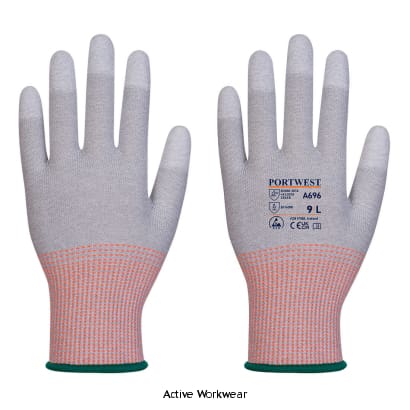 Portwest lr13 esd pu fingertip cut glove - 12 pack-a696 workwear gloves portwest active workwear