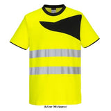 Portwest pw2 hi vis crew neck contrast tee shirt s/s-pw213 hi vis tops portwest active workwear