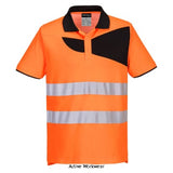 Portwest pw2 hi vis polo shirt short sleeved hi viz ris 3279 -pw212 shirts polos & t-shirts portwest active workwear