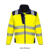Yellow Navy Portwest PW3 Vision Segmented Hi-Vis Class 3 Softshell Jacket RIS 3279- T402 Hi Vis Jackets Active-Workwear The PW3 Hi-Vis Softshell Jacket is characterised by its modern, fresh design and contemporary stylish fit. The high quality 3-layer breathable, water resistant and windproof fabric along with multiple practical features ensure this is a must-have solution for a range of working professionals