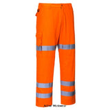 Portwest Rail RIS 3279 Hi-Vis 3-Band, Kneepad pocket Combat Trousers - RT49 Hi Vis Trousers Active-Workwear| Conforming to the latest rail industry standards, this multi-pocket trouser features excellent secure storage, ergonomic knee pad pockets, a comfortable elasticated waist as well as extra reflective tape for maximum visibility. Features Durable polyester/cotton fabric with Texpel stain resistant finish 50+ UPF rated fabric to block 98% of UV rays Reflective tape for increased visibility 