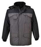 Grey Portwest Ripstop Work Parka/jacket waterproof - S562 Workwear Jackets & Fleeces Active-Workwear  When compared to competitor jackets, the S562 tested better for fit, function and value for money. The tough outer shell has taped waterproof seams providing outstanding waterproof protection. The 170g wadding keeps warmth trapped in without making the jacket bulky