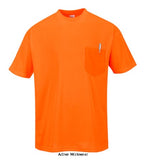 Portwest Short Sleeve Pocket Tee Shirt enhanced visibility - S578 Shirts Polos & T-Shirts - Portwest