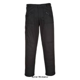 Portwest Stretch Action Work Trouser sizes 28-48 -S905 Trousers PortWest Active Workwear Based on one of our best sellers, the Stretch Action Trouser is made from a premium poly-cotton/elastane fabric blend for ultimate comfort and freedom of movement. Clever features include a side elasticated waistband, multiple zip pockets, reinforced fabric at seat and knee areas with the added option of accommodating knee pads. A reinvention of a true market leader.