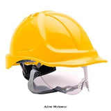Portwest Vented Endurance Retractable Visor Safety Helmet - PW55 - Head Protection - Portwest